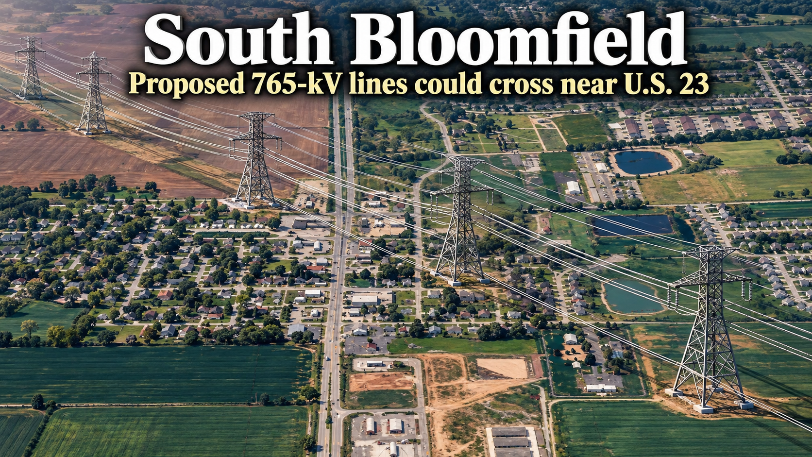 Two proposed routes for 765-kV power line could run through South Bloomfield